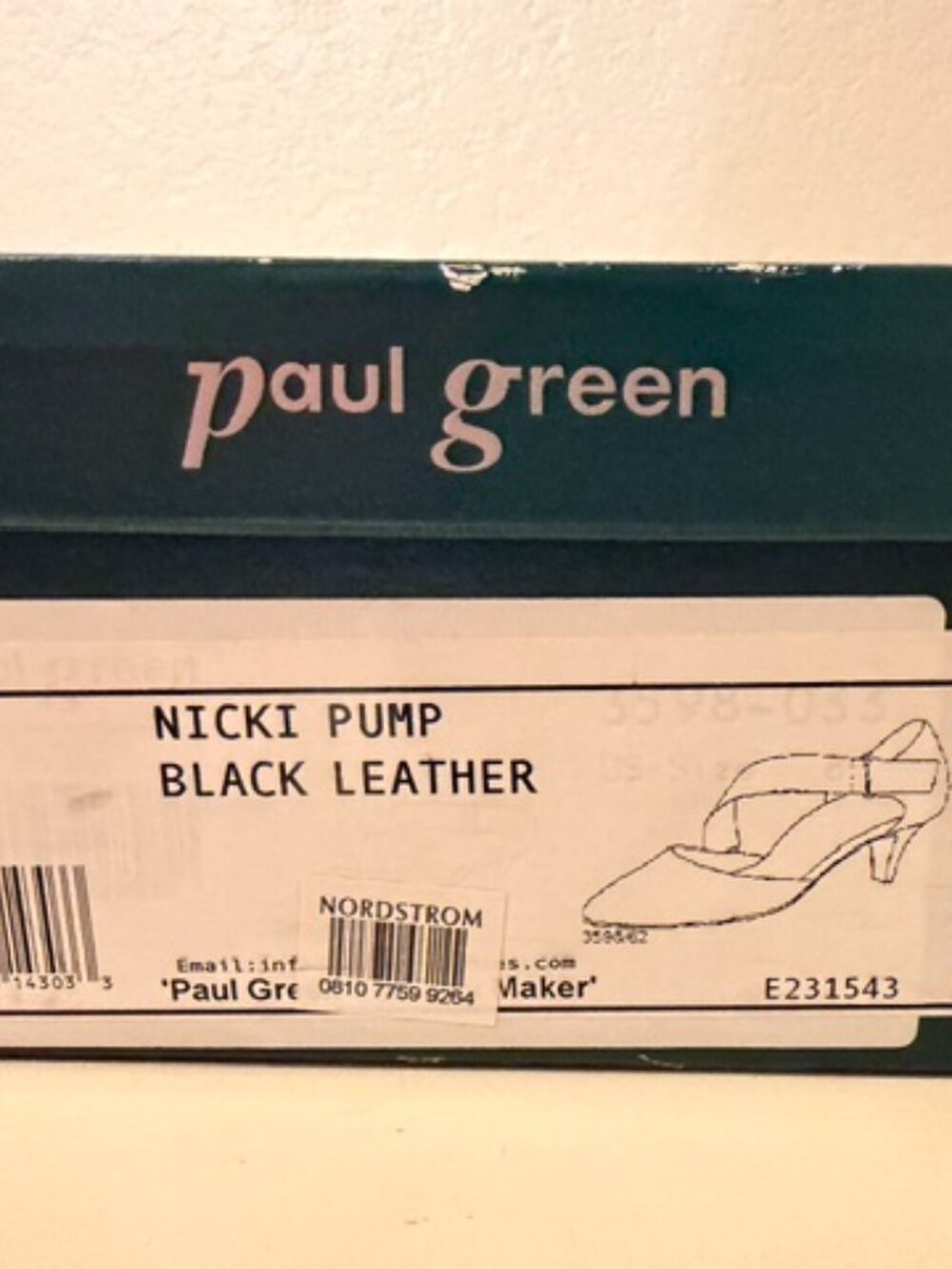Paul Green Black Leather Pumps Size 8